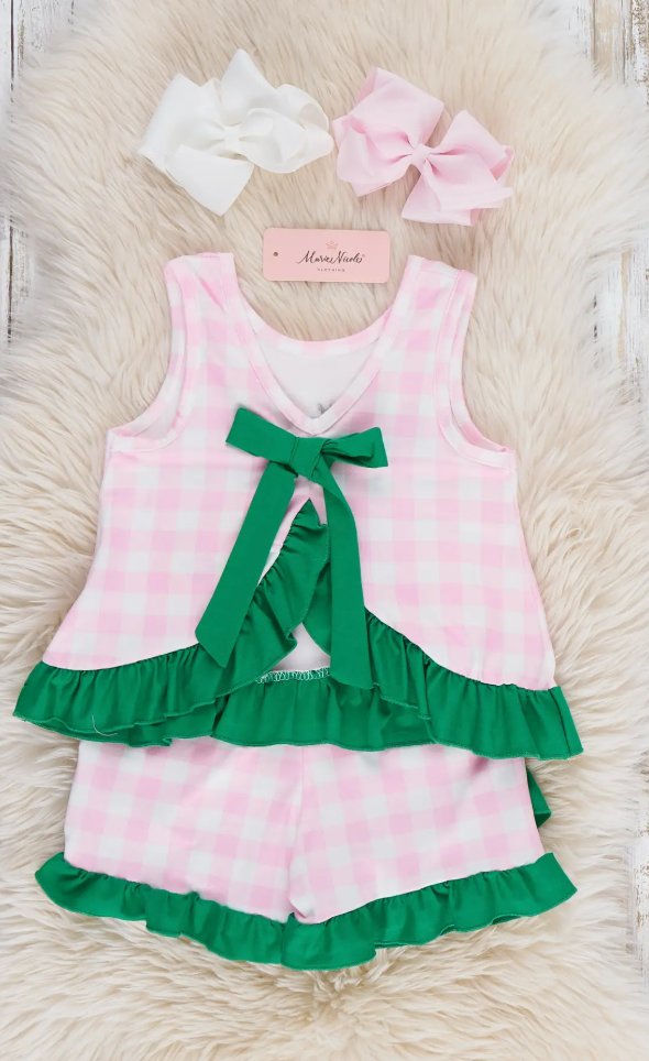 Little Farmer’s Plaid Ruffle 2pc Set