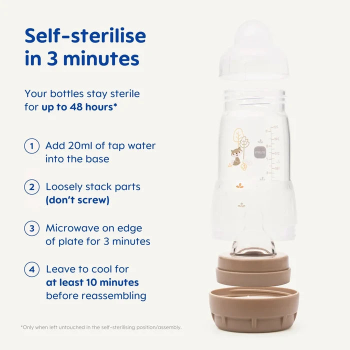 Mam Easy Start Anti-Colic Bottle Fast Flow Teat 4+ Months Self Sterilising Function 2* 320ml/11oz