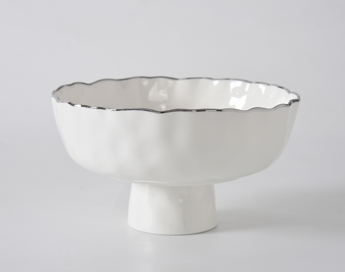 Medium Footed Bowl-Silver