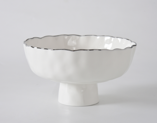 Medium Footed Bowl-Silver