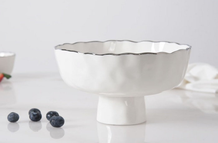 Medium Footed Bowl-Silver