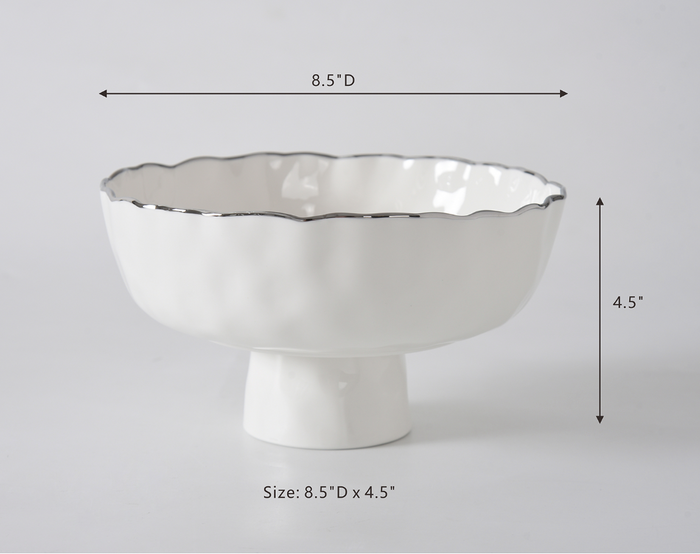 Medium Footed Bowl-Silver