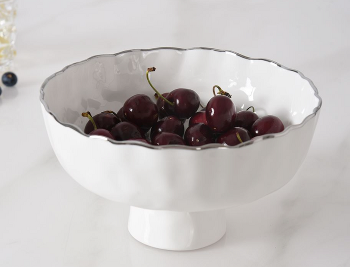 Medium Footed Bowl-Silver