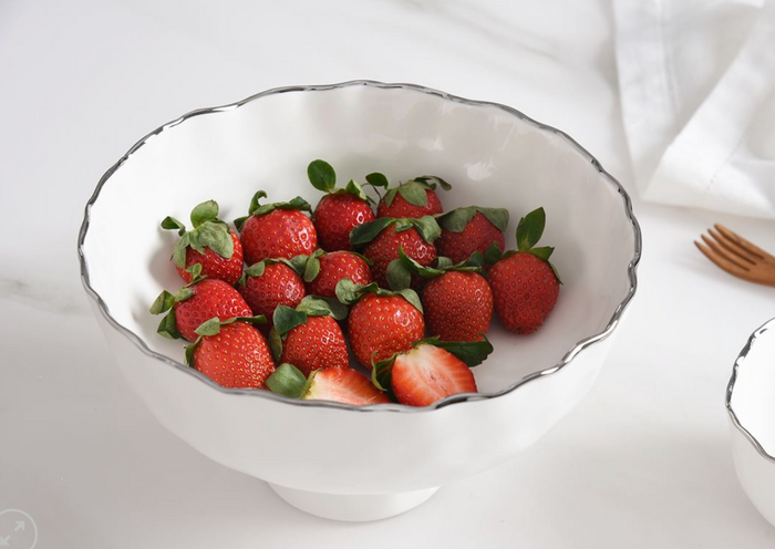 Medium Footed Bowl-Silver