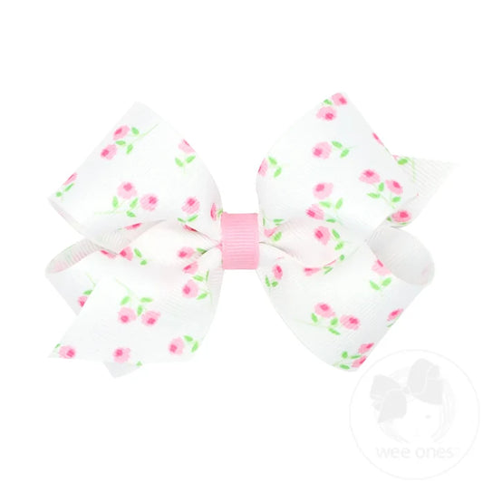 Medium Rose Print Bow