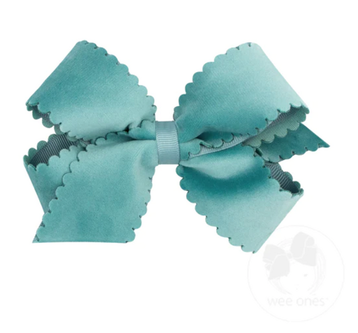Medium Scallop Bow - Velvet Teal