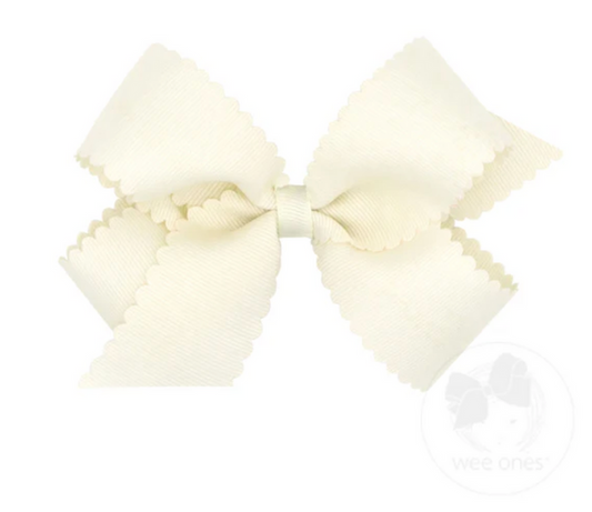 Medium Scallop Bow- Ivory