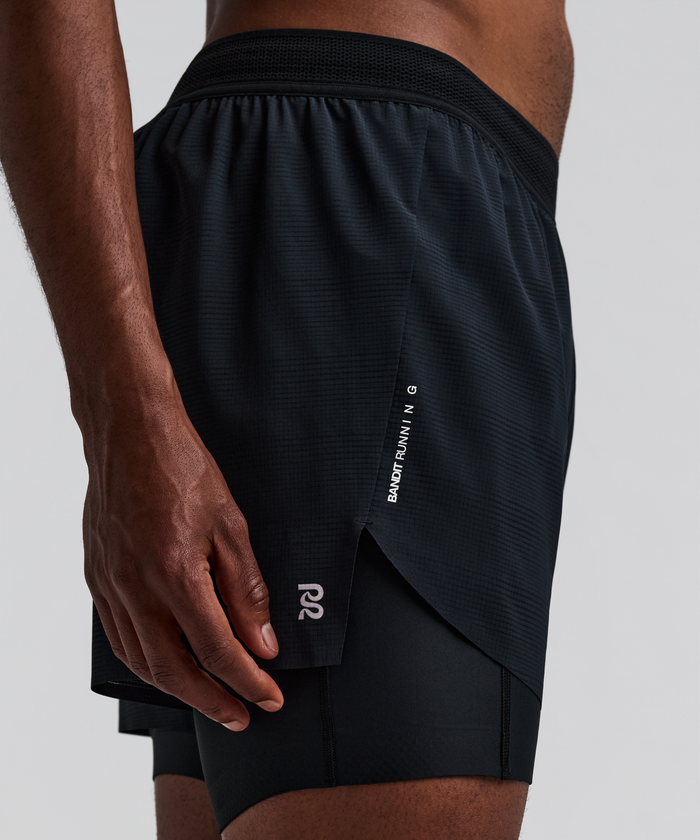 Men's CoolGrid™ 2-in-1 Run Short - Black