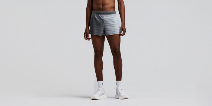 Men's CoolGrid™ 3" Split Short - Uneven Gradient - Plaster / Slate