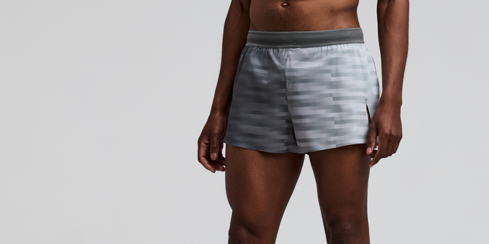 Men's CoolGrid™ 3" Split Short - Uneven Gradient - Plaster / Slate