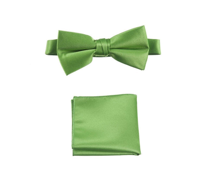 Men's Pre - tied Satin Bow Tie and Pocket Square Handkerchief Sets - Tuxgear