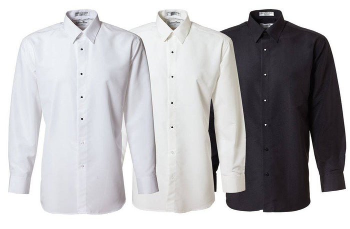 Men's Slim Fit Microfiber Tuxedo Shirts - Plain Front - Tuxgear