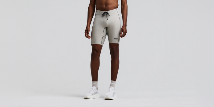 Men's Striped Cadence™ Half Tights - Plaster / Slate