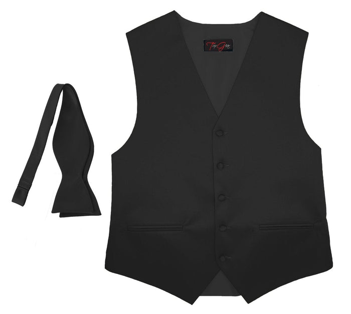 Extra Small / Black / Vest / Self Tie Bow Tie