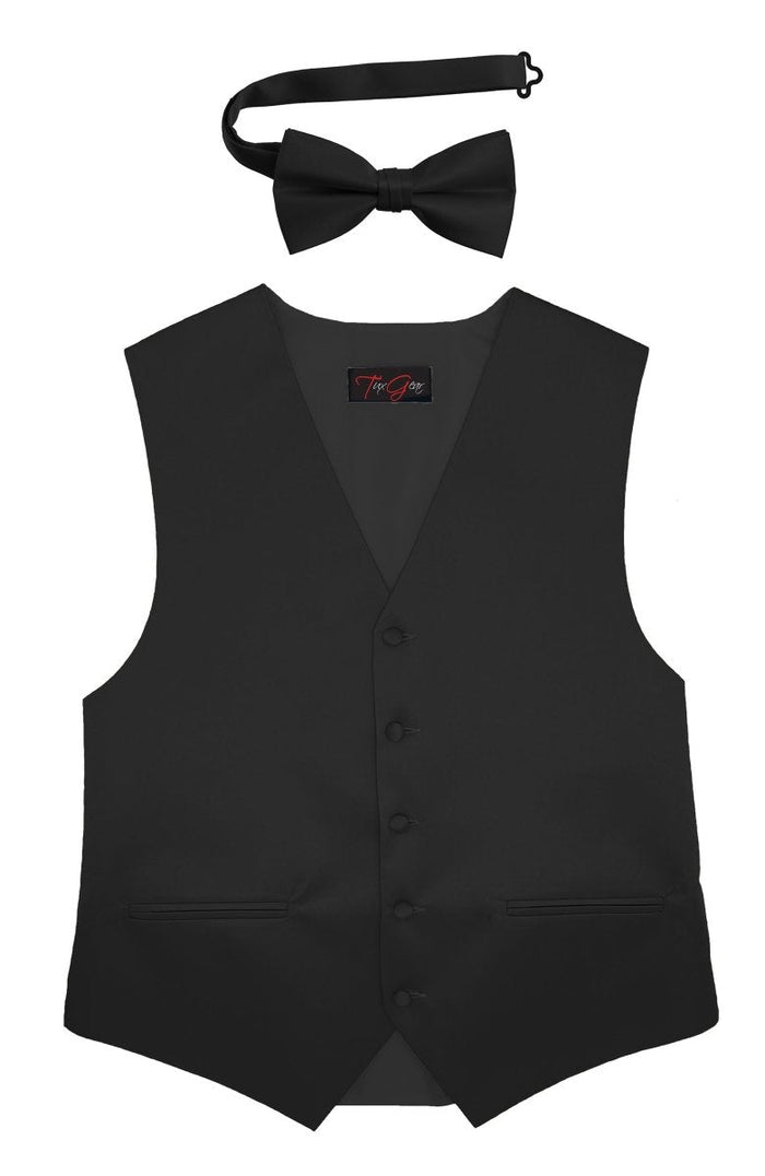 Extra Small / Black / Vest / Pre-tied Bow Tie