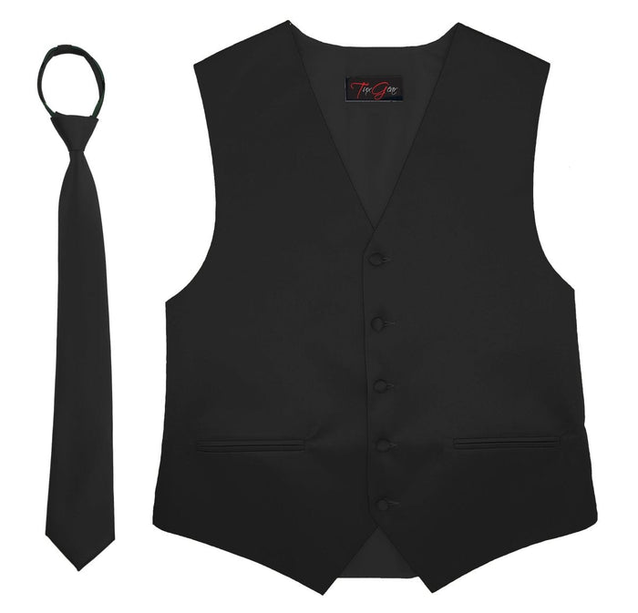 Extra Small / Black / Vest / Zipper Neck Tie