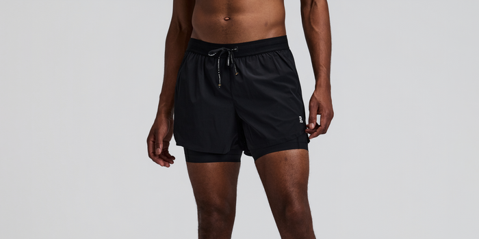 Men's Vento™ 2-In-1 Run Short - Black
