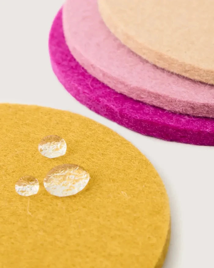 Merino Wool Round Coaster Multi 4 Pack - Superbloom