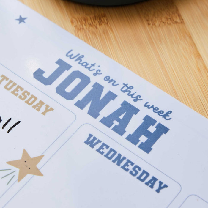 My Kids Personalised Baker Ross Blue Weekly Planner