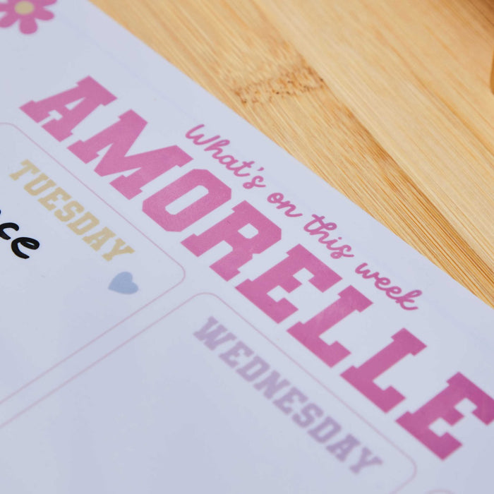 My Kids Personalised Baker Ross Pink Weekly Planner
