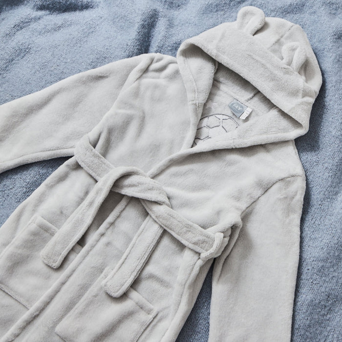 My Kids Personalised Football Grey Fleece Robe