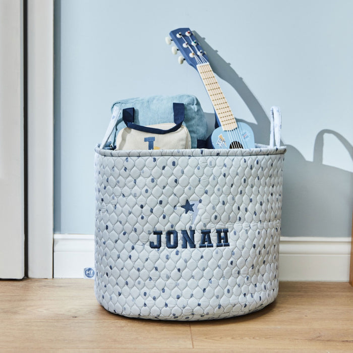 My Kids Personalised Large Lightning Bolt Blue Storage Bag