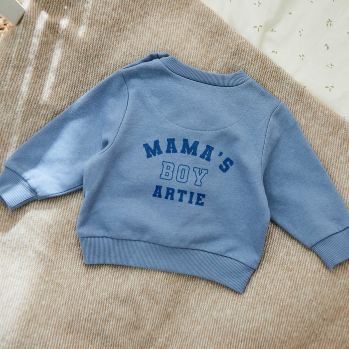 My Kids Personalised Mama’s Boy Blue Sweatshirt