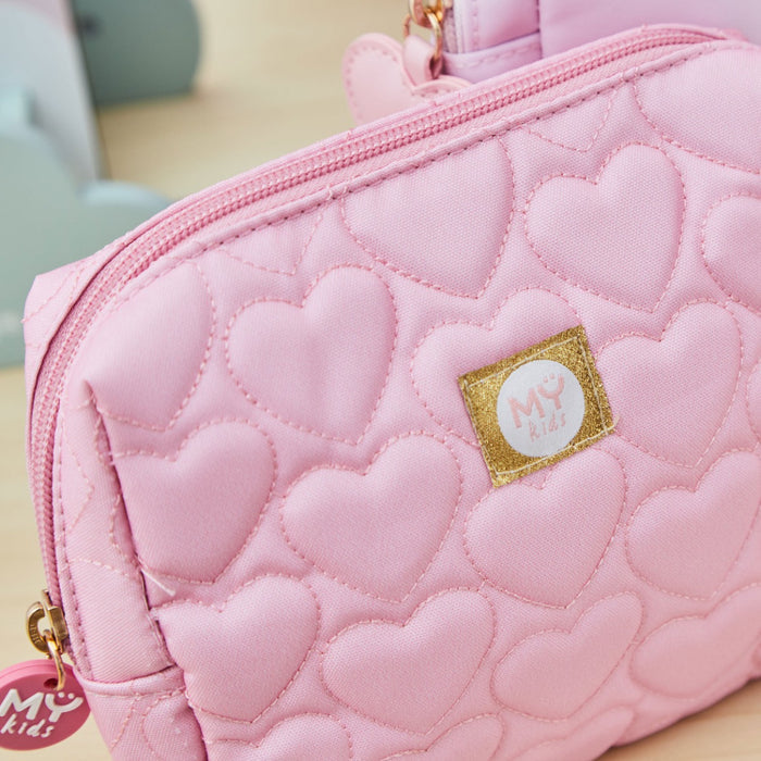 My Kids Personalised Rainbow Pink Pouch Set