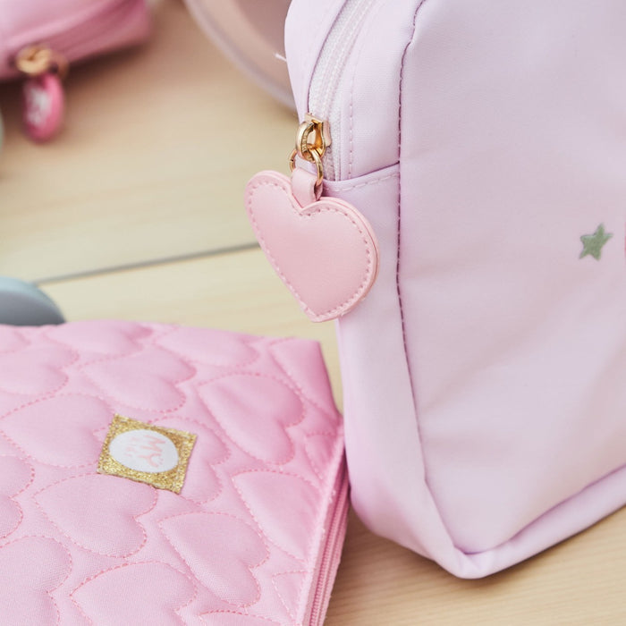 My Kids Personalised Rainbow Pink Pouch Set