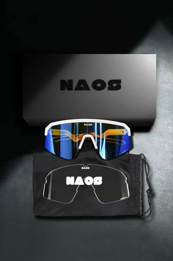 Naos | Ziris Sportbril | Glossy White / Blue Naos