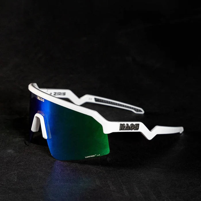 Naos | Ziris Sportbril | Glossy White / Green Naos