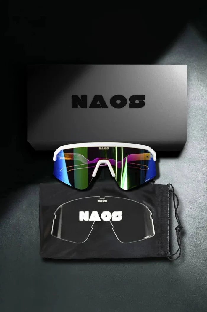 Naos | Ziris Sportbril | Glossy White / Green Naos
