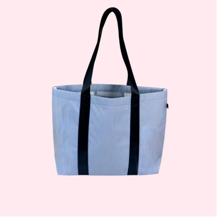 Navy Preppy Stripe Little Mama Tote