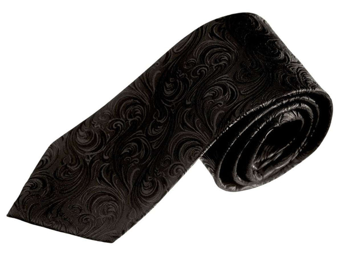Necktie Satin Paisley Jacquard Self Tie Classic Windsor - Tuxgear