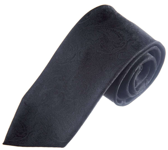 Necktie Satin Paisley Jacquard Self Tie Classic Windsor - Tuxgear