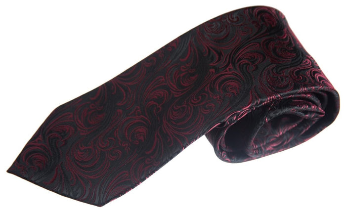 Necktie Satin Paisley Jacquard Self Tie Classic Windsor - Tuxgear