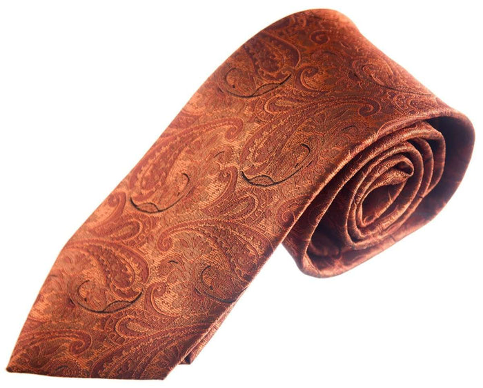Necktie Satin Paisley Jacquard Self Tie Classic Windsor - Tuxgear