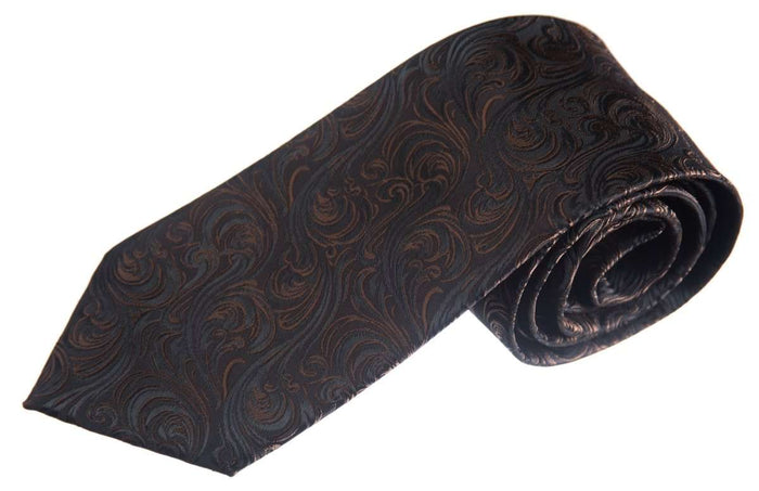 Necktie Satin Paisley Jacquard Self Tie Classic Windsor - Tuxgear