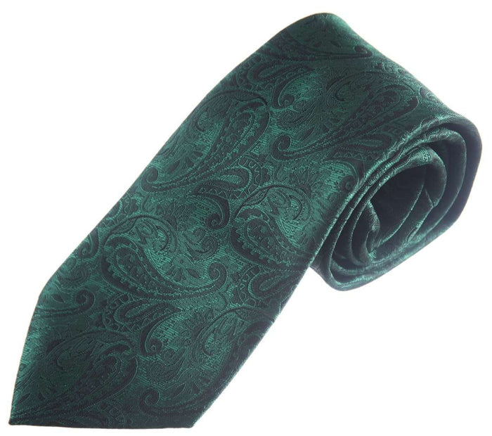 Necktie Satin Paisley Jacquard Self Tie Classic Windsor - Tuxgear