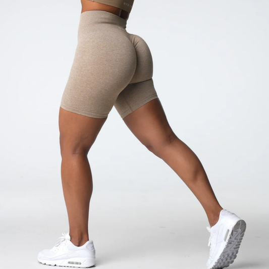 NVGTN - Beige Scrunch Seamless Shorts