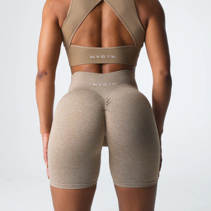 NVGTN - Beige Scrunch Seamless Shorts