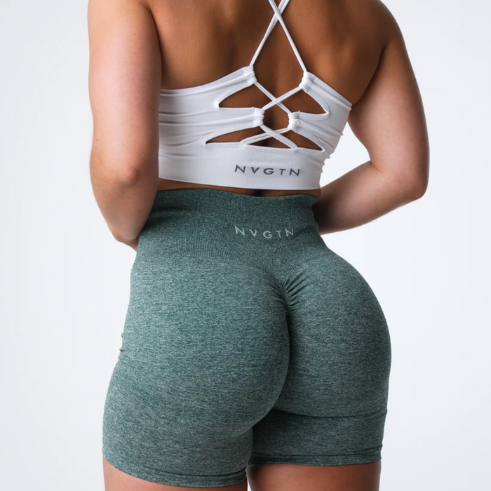 NVGTN - Forest Green Scrunch Seamless Shorts