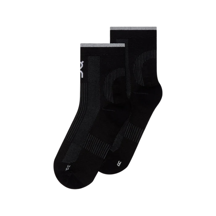 ON | Performance Run Sock Mid | Black / Eclipse