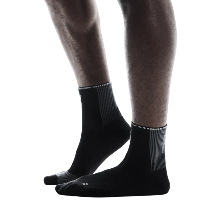 ON | Performance Run Sock Mid | Black / Eclipse