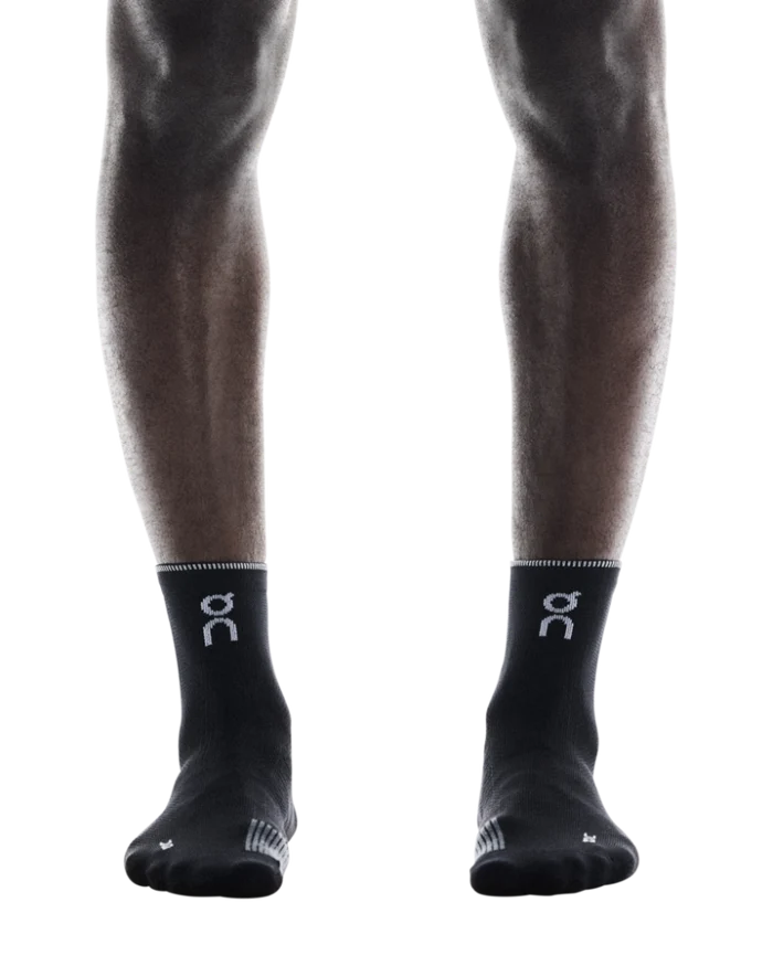 ON | Performance Run Sock Mid | Black / Eclipse