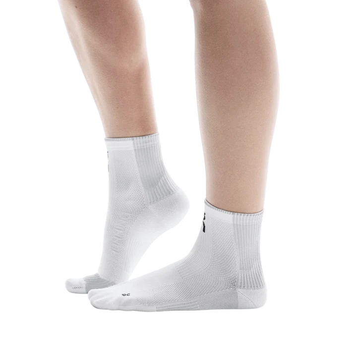 ON | Performance Run Sock Mid | White / Glacier