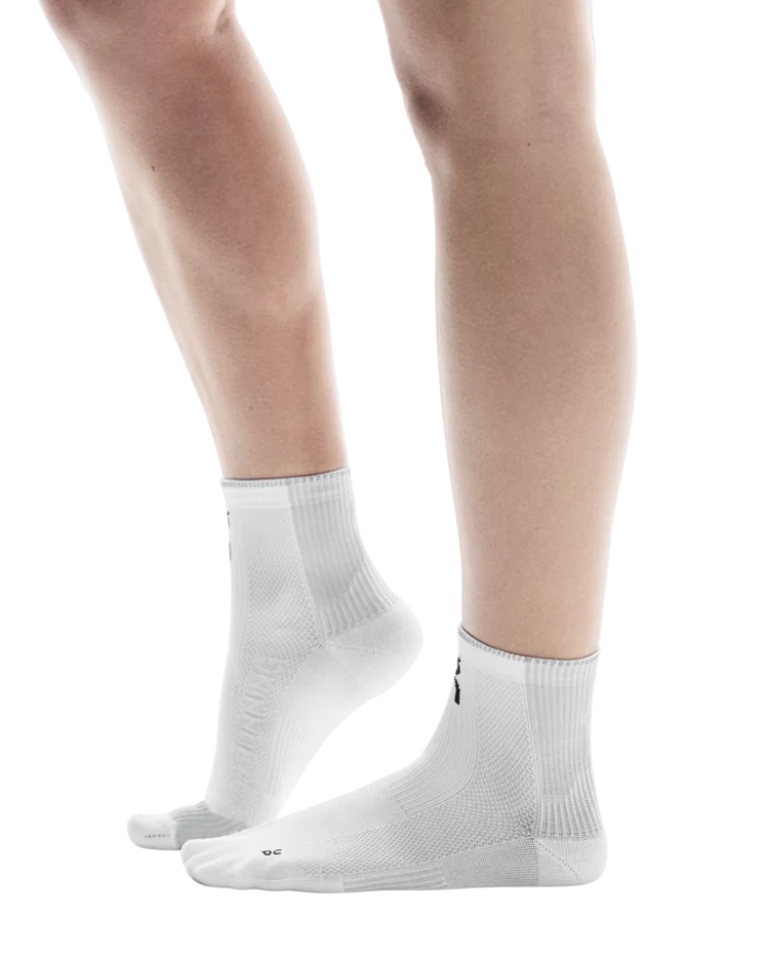 ON | Performance Run Sock Mid | White / Glacier