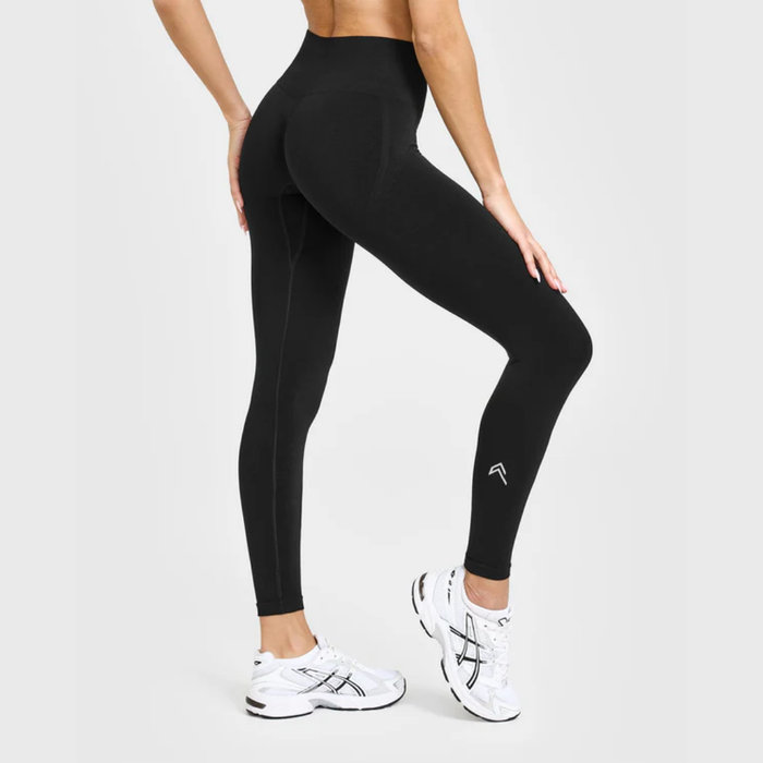 Oner Active - Effortless Seamless Leggings with White Logo | Black
