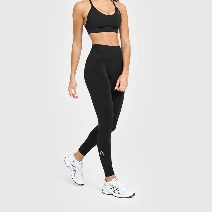 Oner Active - Effortless Seamless Leggings with White Logo | Black