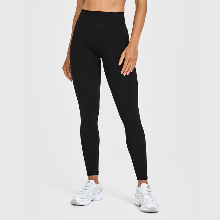 Oner Active - Timeless High Waisted Leggings with White Logo | Black